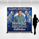 Lofaris Blue Silver Balloon Men Custom 35th Birthday Backdrop